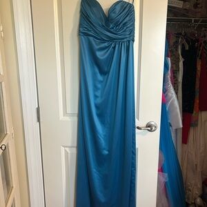 Amsale Vibrant Blue Satin Dress